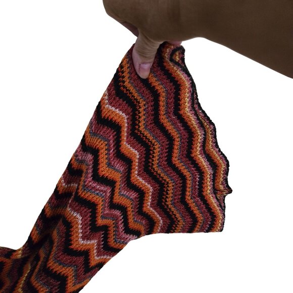 Free People Ziggy Chevron Bell Sleeve Sweater Dress Autumnal Retro Size M - Picture 7 of 12